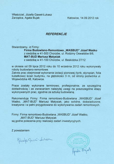 Wasbud - Referencje - Katowice, ul. Wojewódzka